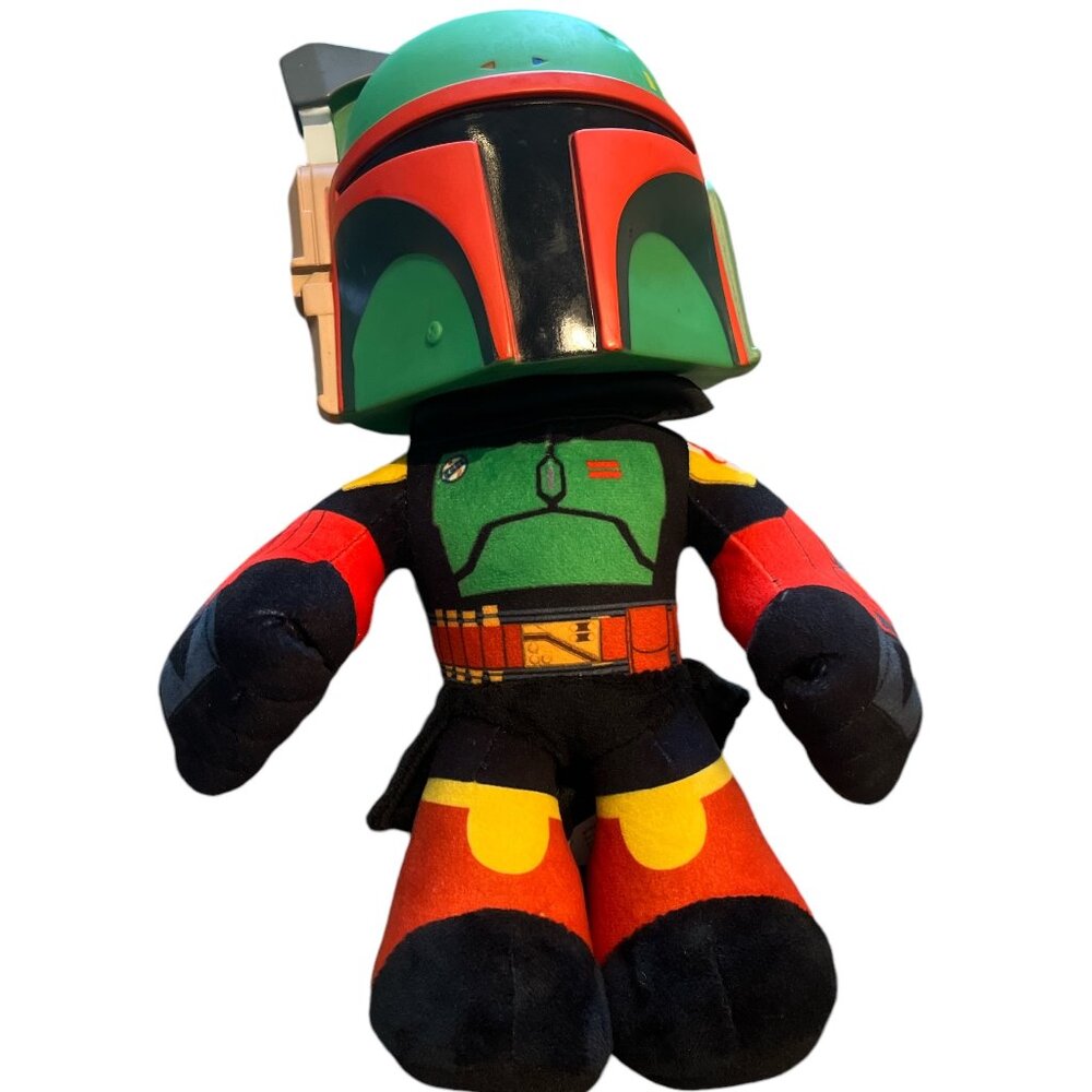COPY - STAR WARS Boba Fett Plush With Plastic 12" Figure **MISSING Weapons